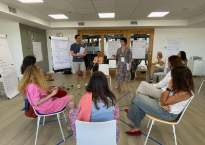 Group of coaches in a circle during an ORSC systems coaching training session